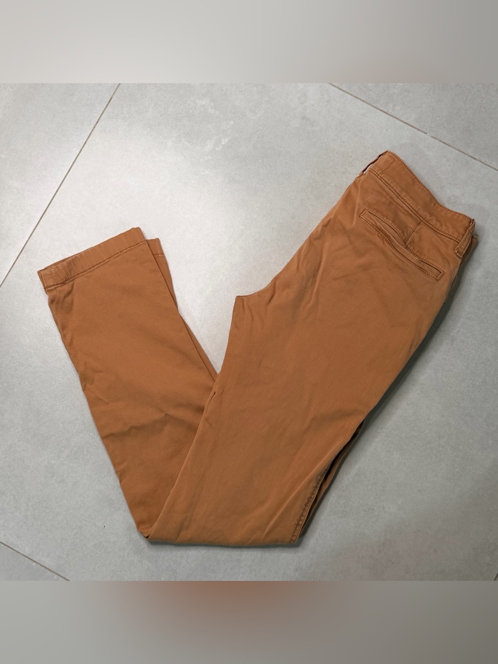 Abercrombie Boys Size 15/16 Slim Chino Pants Tan Tobacco Stretch Twill